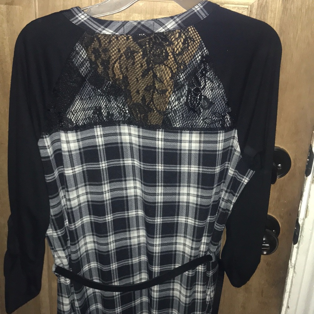 Black and white Plaid dress XXL